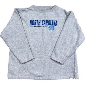 Vintage Y2K North Carolina Tar Heels Sweatshirt Women Large Gray Crewneck UNC